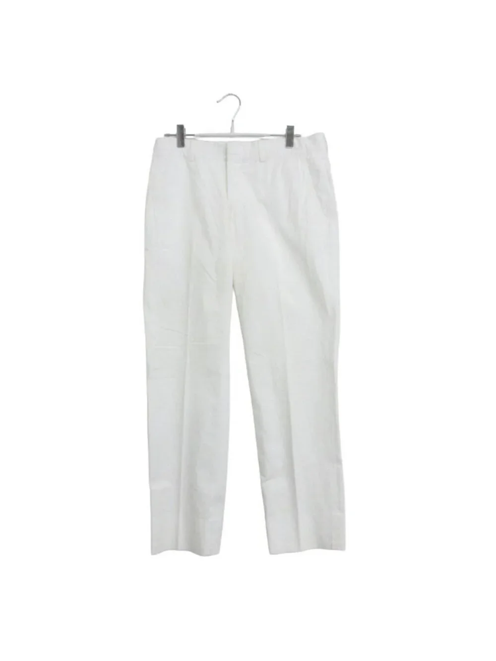 Hermes Pants Cotton Slim Center Crease White